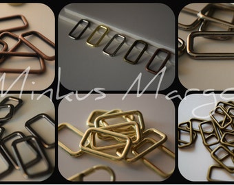 Rectangle Ring Wire Loop  Solid Brass - Sizes 1/2",  7/8"