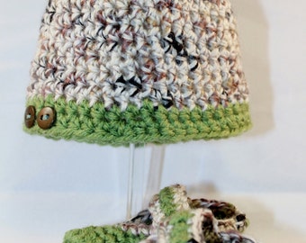 Camo Baby Mütze und Bootie Set