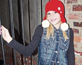 Sneeuwvlok pom pom muts