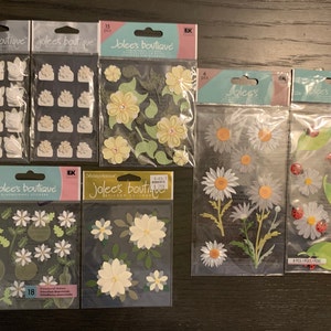 Jolee&#39;s Boutique Stickers - White Flowers, Vellum, Wedding Flowers