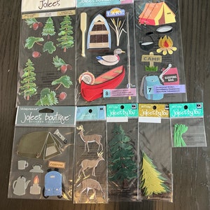 Jolee&#39;s Boutique Stickers - Forest, Camping, Pine Trees, Deer, Lake