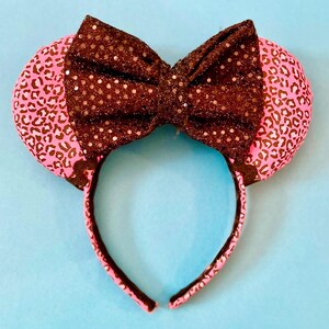 Pink Cheetah Mouse Ears
