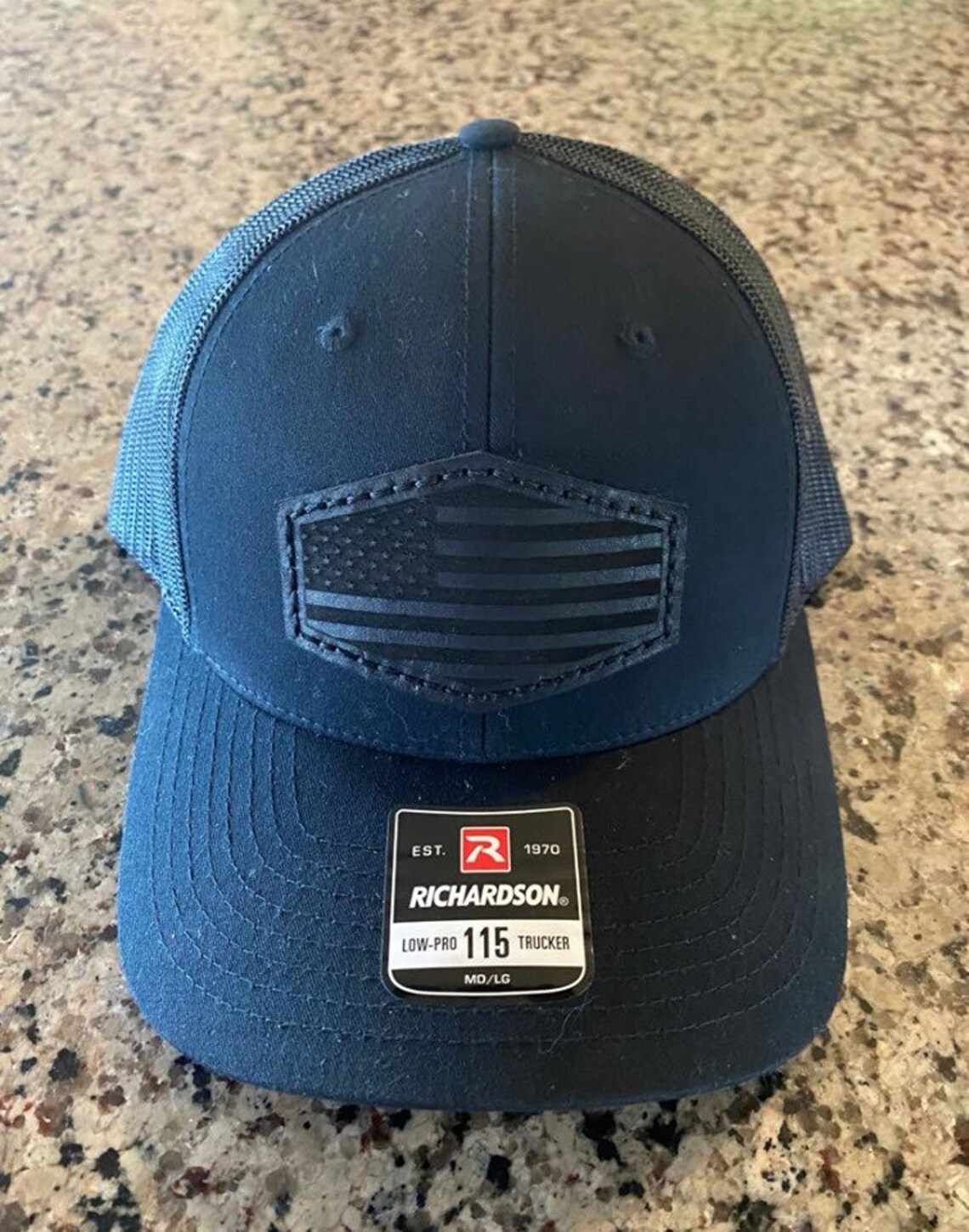 Custom Leather Patch Hat Richardson 115 Low Profile Snapback Etsy