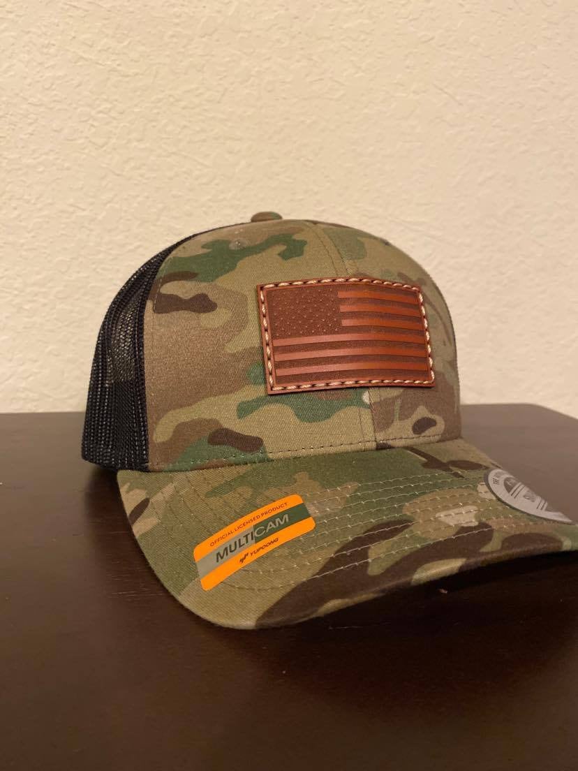 Custom Leather Patch Hat Richardson 115 Low Profile Snapback Etsy