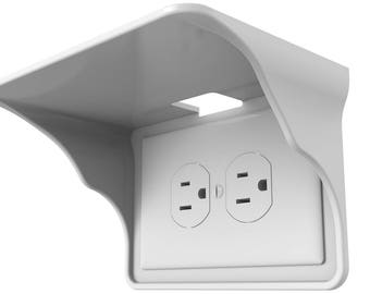 Power Perch - Single Horizontal Outlet - No Additional Hardware Required - Damage Free