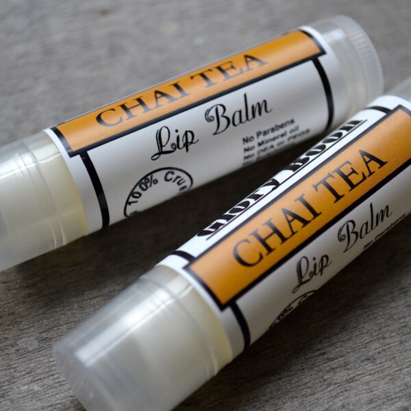 Chai thee lip balsem, bad en schoonheid, natuurlijke lippenbalsem met kokosolie, paraben gratis schoonheid