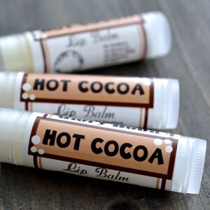 Hot cocoa lip balm, bath and beauty, lip butter, lib balm, paraben free, cruelty free, made with beeswax