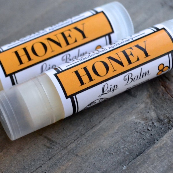 Honey lip balm, bath and beauty, lip butter, lib balm, paraben free, cruelty free, made with beeswax