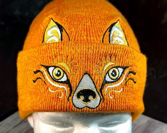 Solar Fox Cuffed Beanie Hat