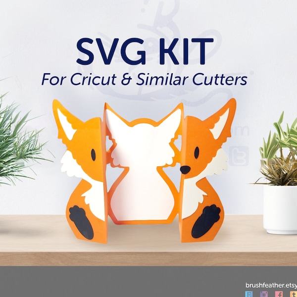 Fox Stand Up Folding Card SVG Bundle || PERSONAL USE