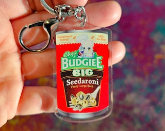 Chef Budgiee Parakeet Keychain