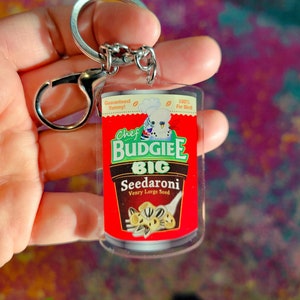 Chef Budgiee Parakeet Keychain