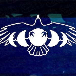 Crow Vinyl Decal || "Crowmoon" || Up to 15"W