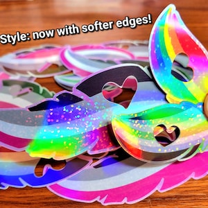 Pegatinas holográficas de plumas del orgullo / Resistentes a la intemperie