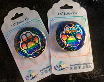 Pride Paw Button Pin