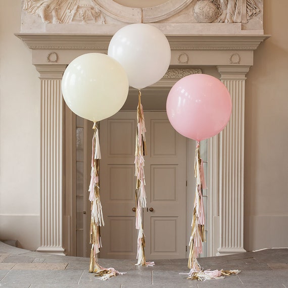 36 Giant Jumbo Round Balloon With Tassel Garland Tail, Wedding