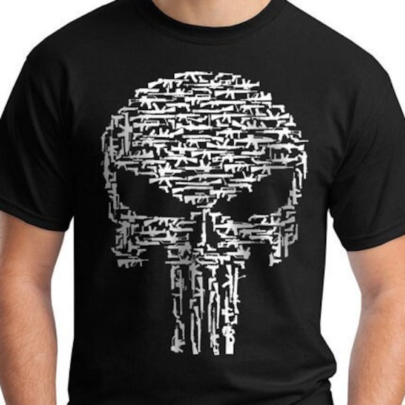 Punisher Gun Skull Shirt Etsy Canada