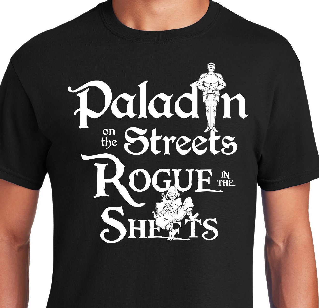 Paladin In The Streets Rogue In The Sheets Funny T-Shirt Paladin In The Streets Rogue In The Sheets Funny T-Shirt