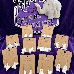 Earrings 3d printed replica towel animals