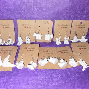 Earrings 3d printed replica towel animals