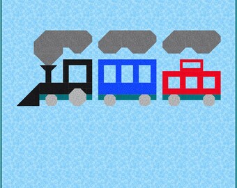 Train And Caboose Quilt Pattern Pdf Instant Download Modern Etsy