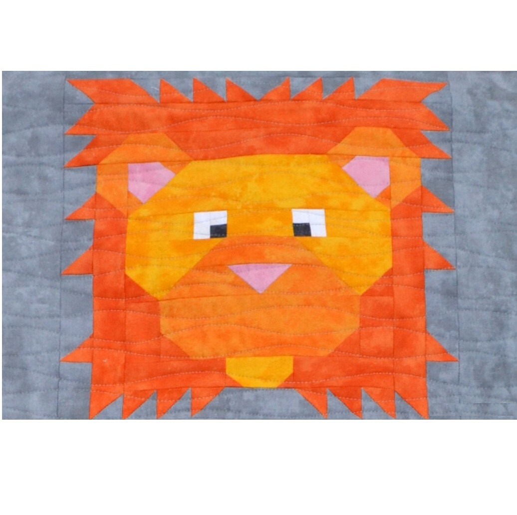 Lion Quilt BLOCK Pattern PDF Instant Download Modern Etsy Canada