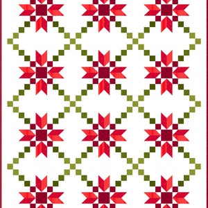 Irish Lullaby Quilt Pattern, PDF, Instant Download, Baby quilt, Irish Chain, Star, traditional design, modern patchwork image 1