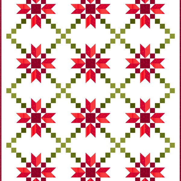 Irish Lullaby Quilt Pattern, PDF, Instant Download, Baby quilt, Irish Chain, Star, traditional design, modern patchwork