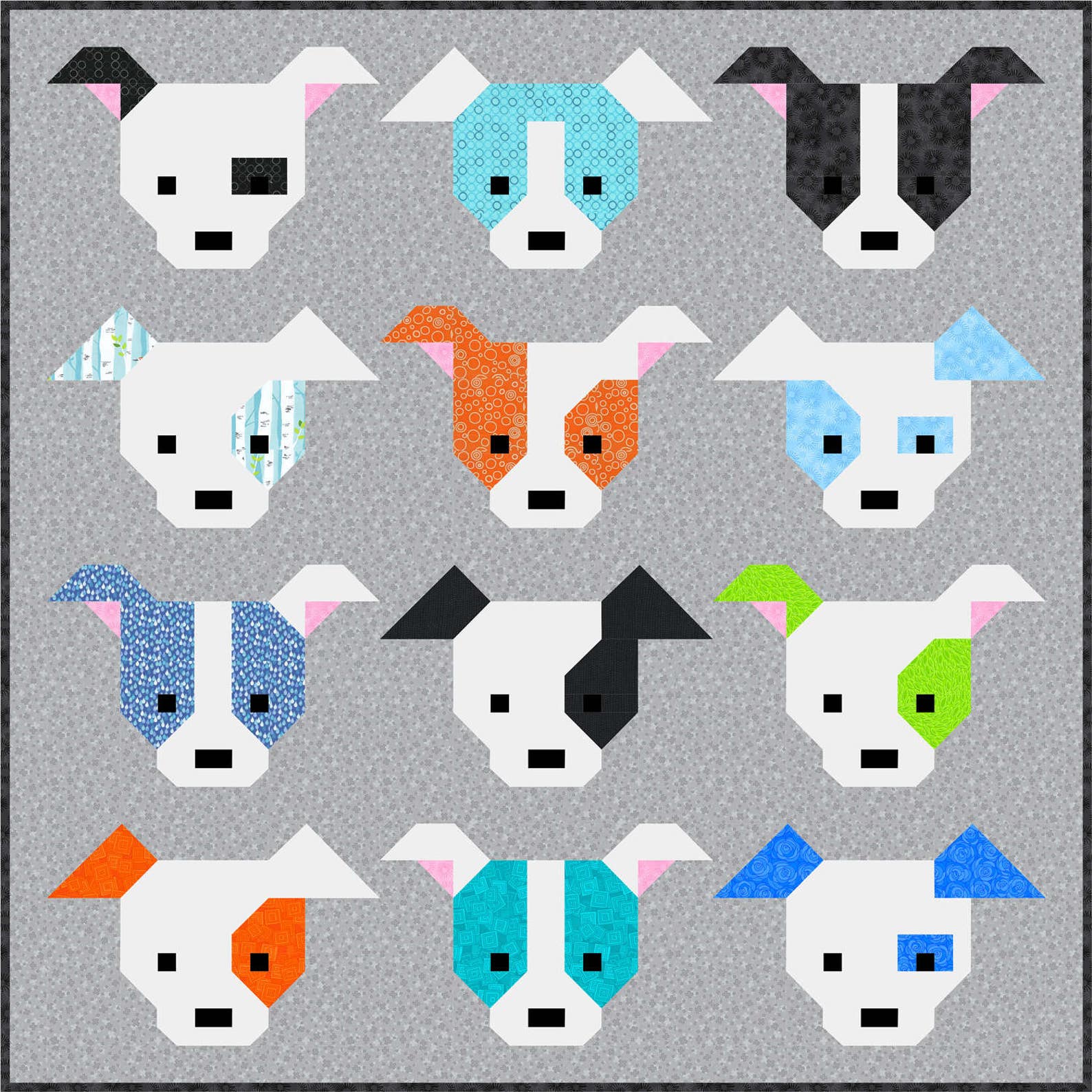 Dog Gone Cute Quilt Pattern PDF Instant Download Modern Etsy