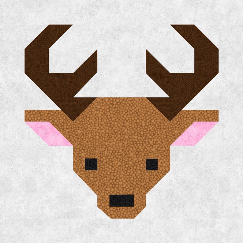 Deer 8 Quilt Block Pattern PDF Instant Download Etsy