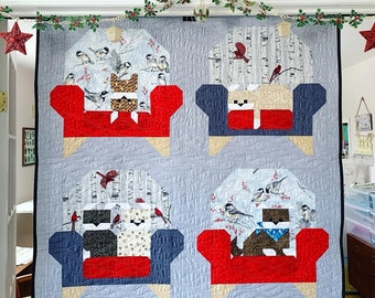 Cozy Dogs Quilt for sale Ready to ship throw couch blanket bedding patchwork Lap throw gift Christmas cozy warm
