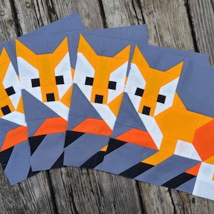 Fox 1 Quilt BLOCK Pattern PDF Instant Download 8 Inch and - Etsy UK