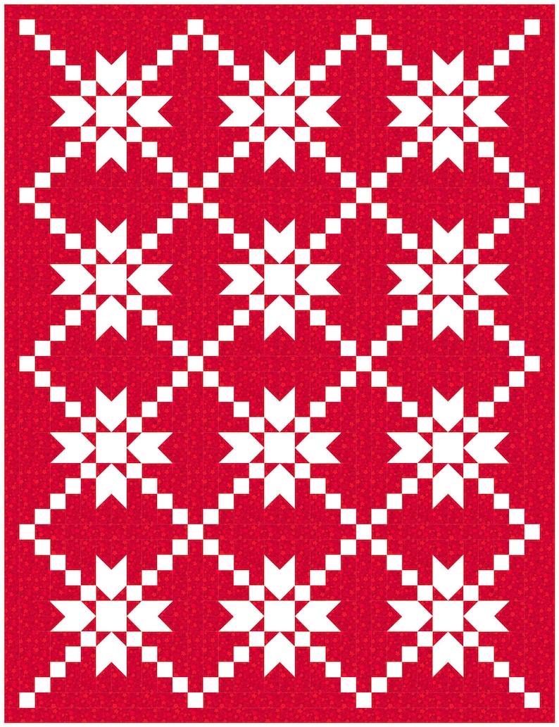 Irish Lullaby Quilt Pattern, PDF, Instant Download, Baby quilt, Irish Chain, Star, traditional design, modern patchwork image 5
