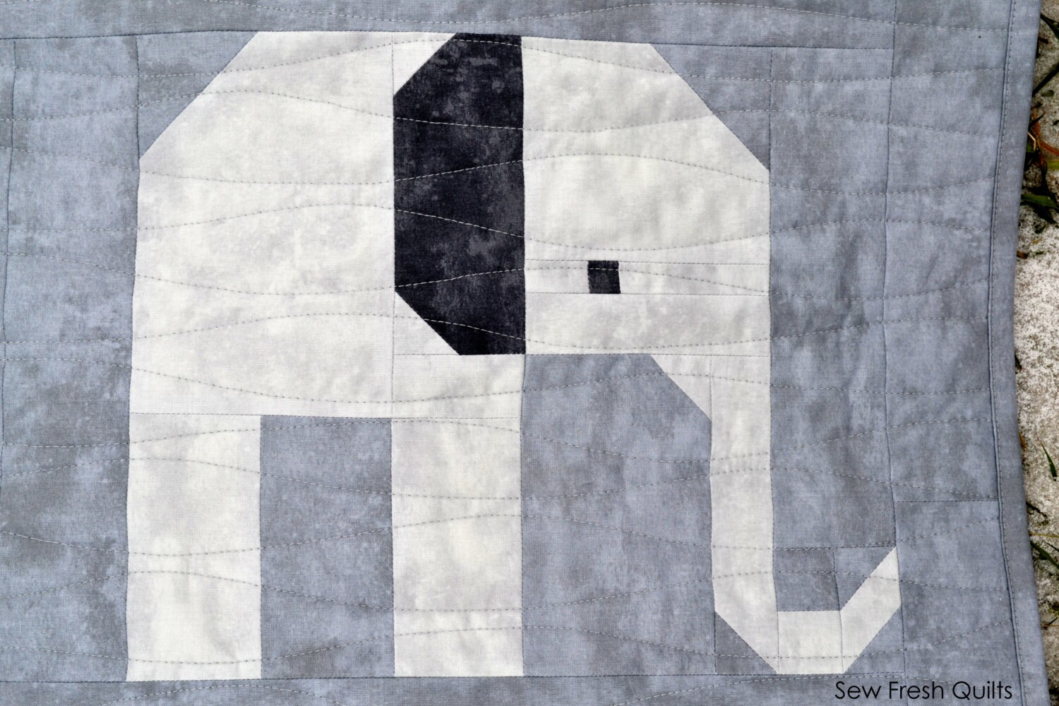 Elephant Quilt Block Pattern PDF Instant Download Modern Etsy