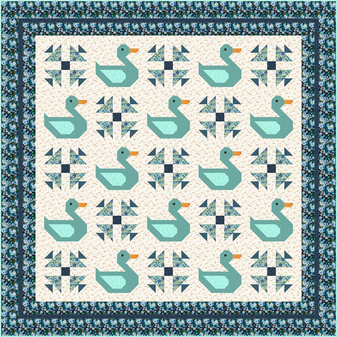Duck and Duck With Ducklings Modern Quilt Pattern, PDF, Instant ...