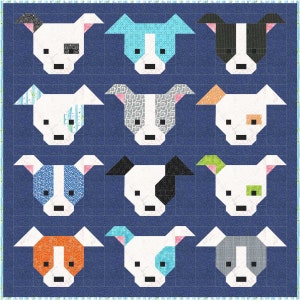 Dog Gone Cute Quilt Pattern, PDF, Instant Download, modern patchwork, dog, puppy, cute, mini and maxi quilt image 3