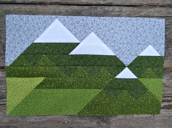 mountain range quilt block pattern pdf instant download etsy