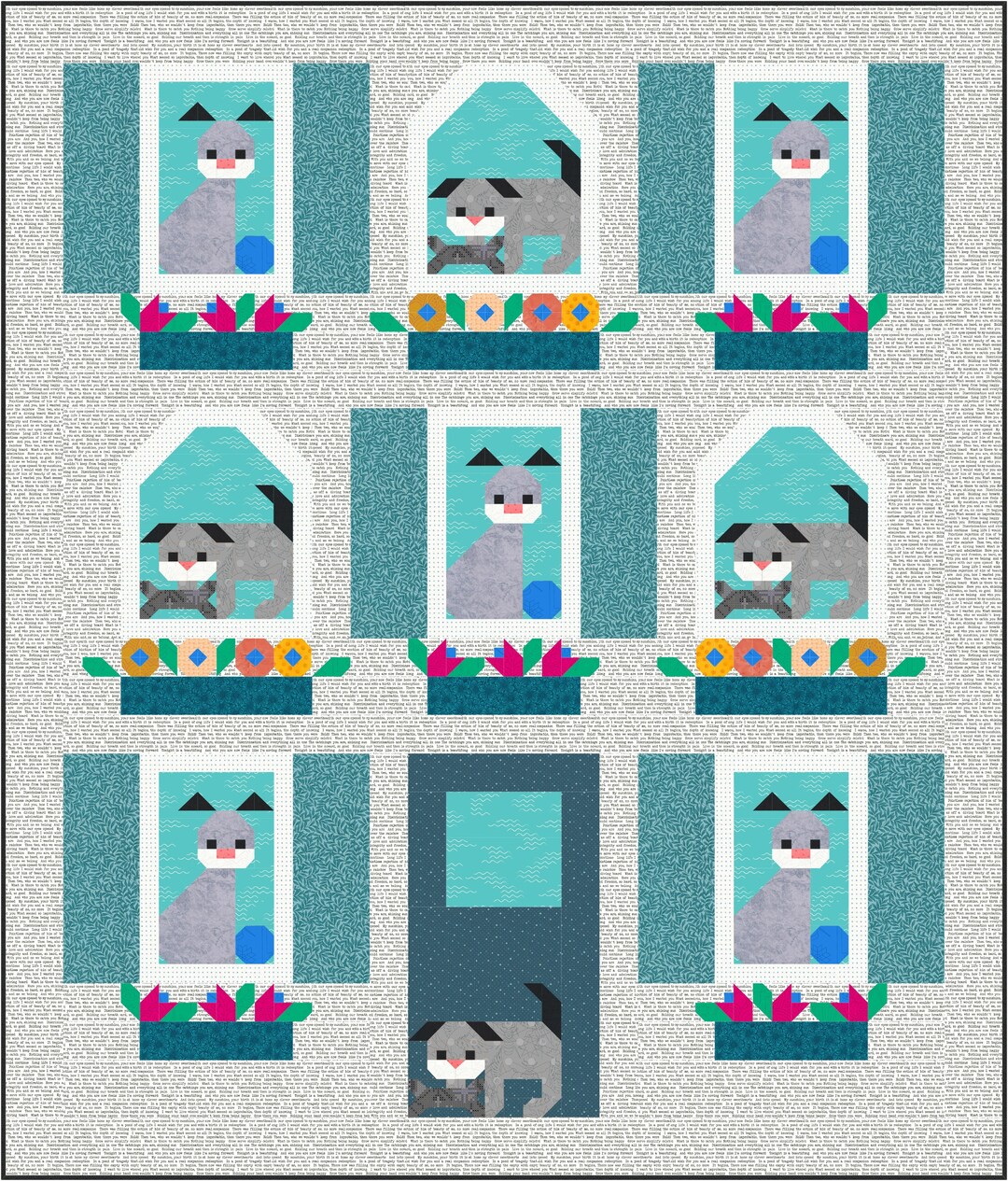 Dog House Quilt Pattern PDF Instant Download Modern Patchwork