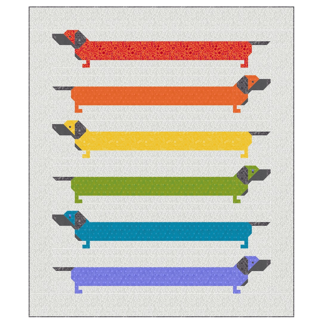 Dachshund Dog Quilt Pattern, Baby Quilt, Twin Quilt, PDF, Instant