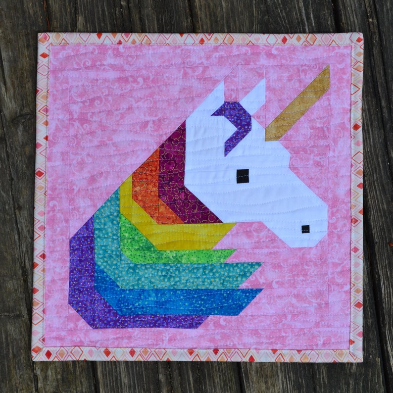 Rainbow Unicorn Quilt Pattern PDF Instant Download Modern Etsy Canada