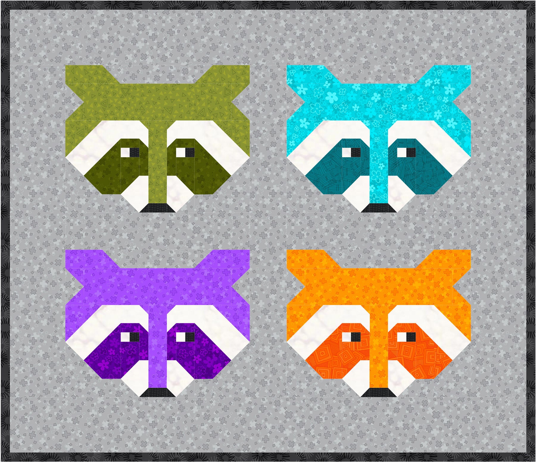 Raccoon Quilt BLOCK Pattern PDF Modern - Etsy