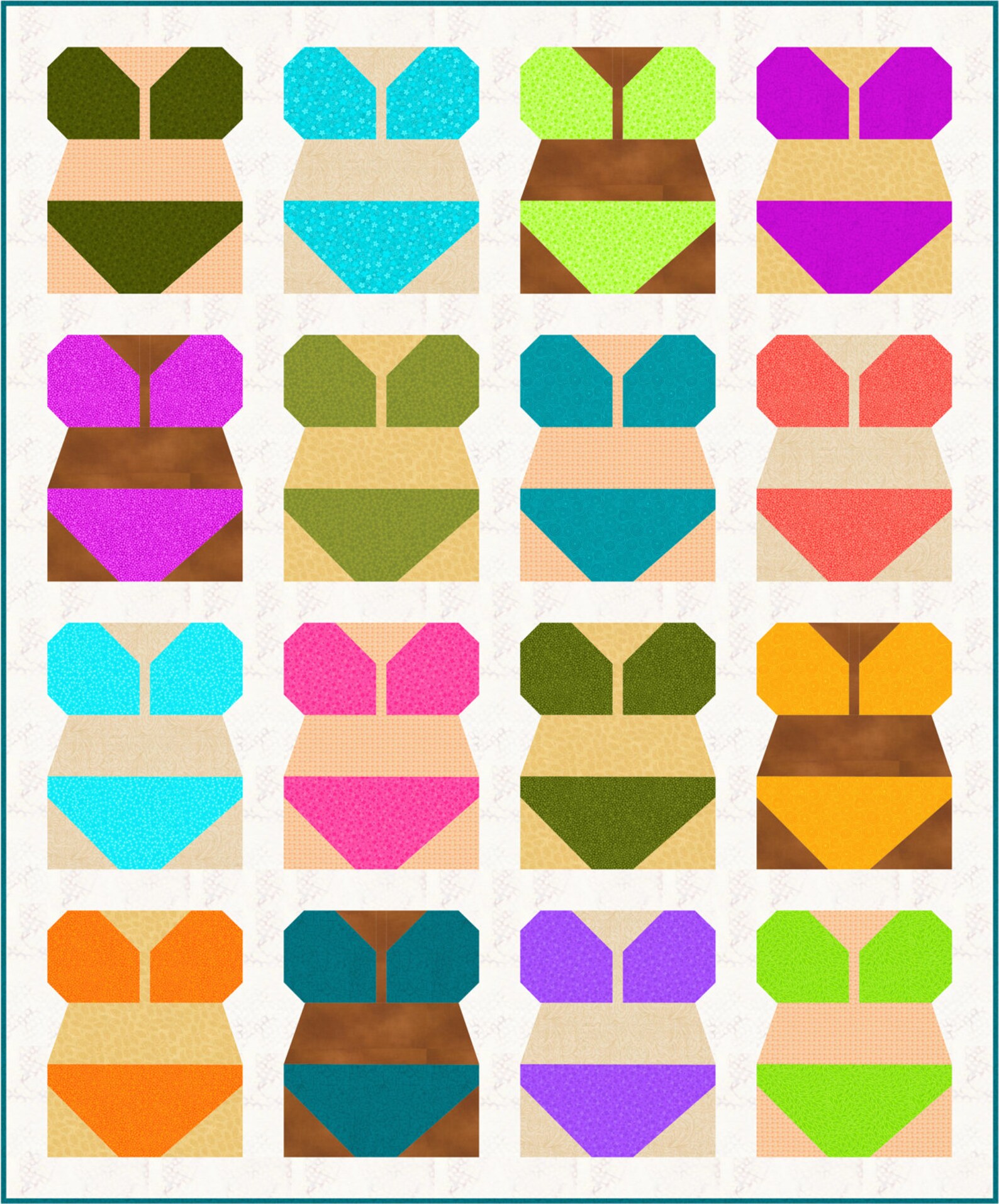 Bikini Quilt Pattern PDF Instant Download Bathing Suit Etsy Canada