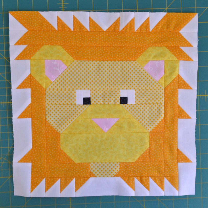 Lion Quilt BLOCK Pattern PDF Instant Download Modern | Etsy Canada