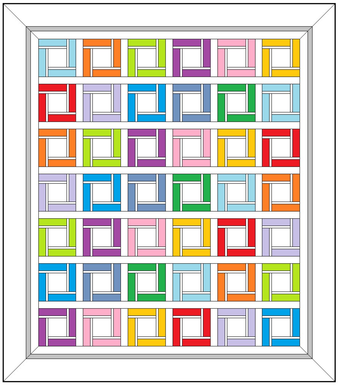 Queen Double Bed Quilt Pattern PDF instant download Charm Etsy