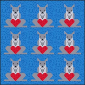 Kangaroo & Joey 2 Quilt Pattern, PDF Instant Download, modern patchwork, animal marsupial australia wildlife forest zoo