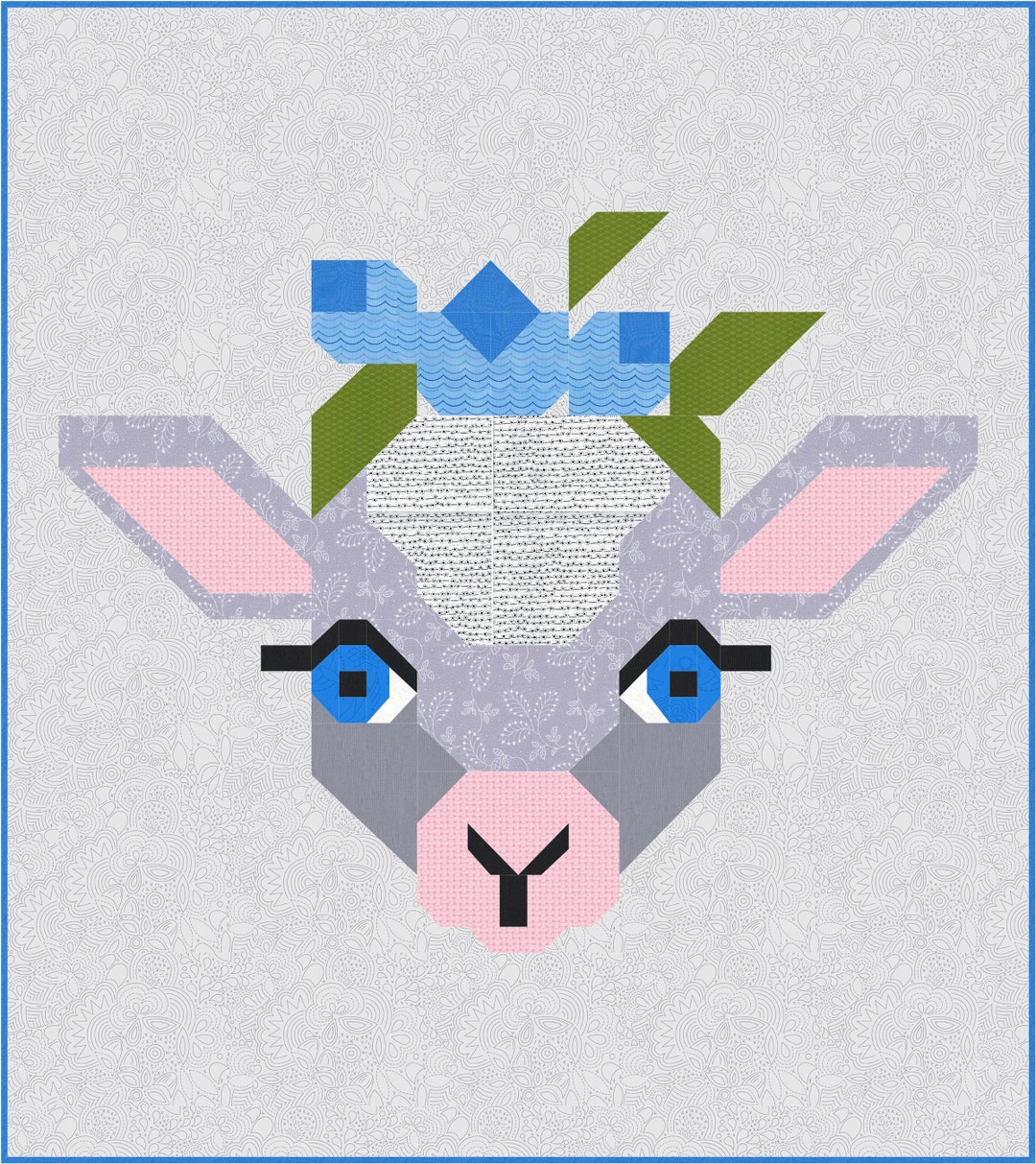 Farm Baby Lamb Quilt Pattern, PDF Instant Download Modern Patchwork