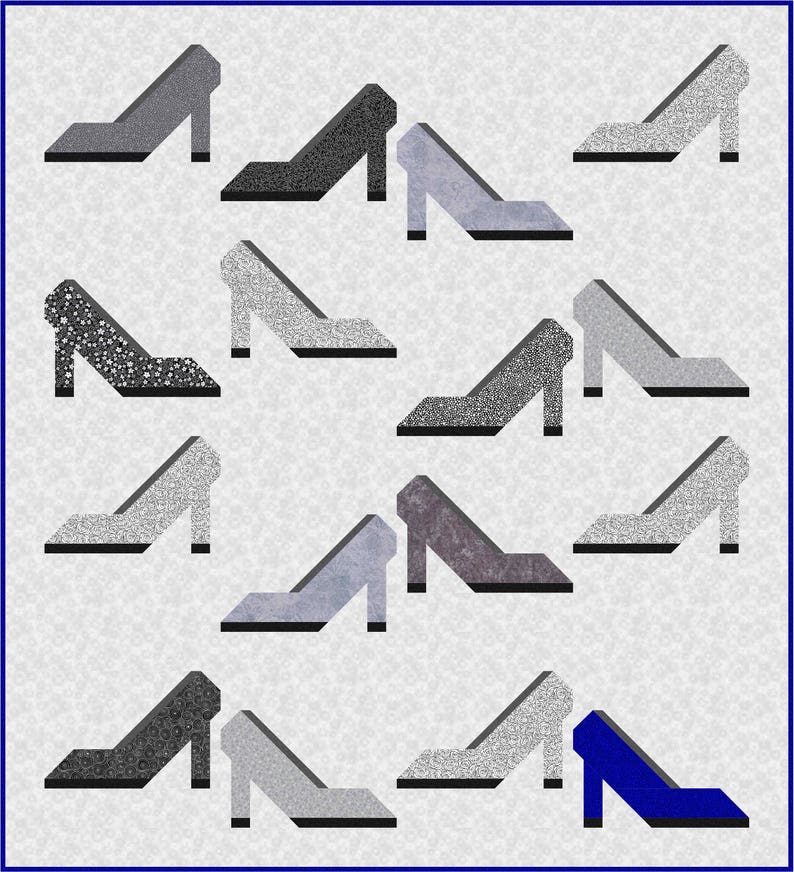 High Heel Shoes Quilt Pattern PDF Instant Download Modern Etsy