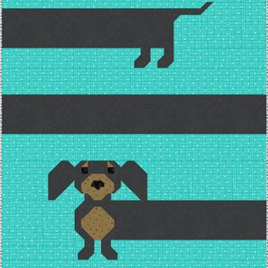 Weiner Dog Quilt Pattern PDF Instant Download Modern Patchwork ...