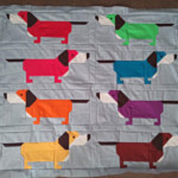 Dachshund Dog Quilt Pattern Baby Quilt Twin Quilt Etsy Israel