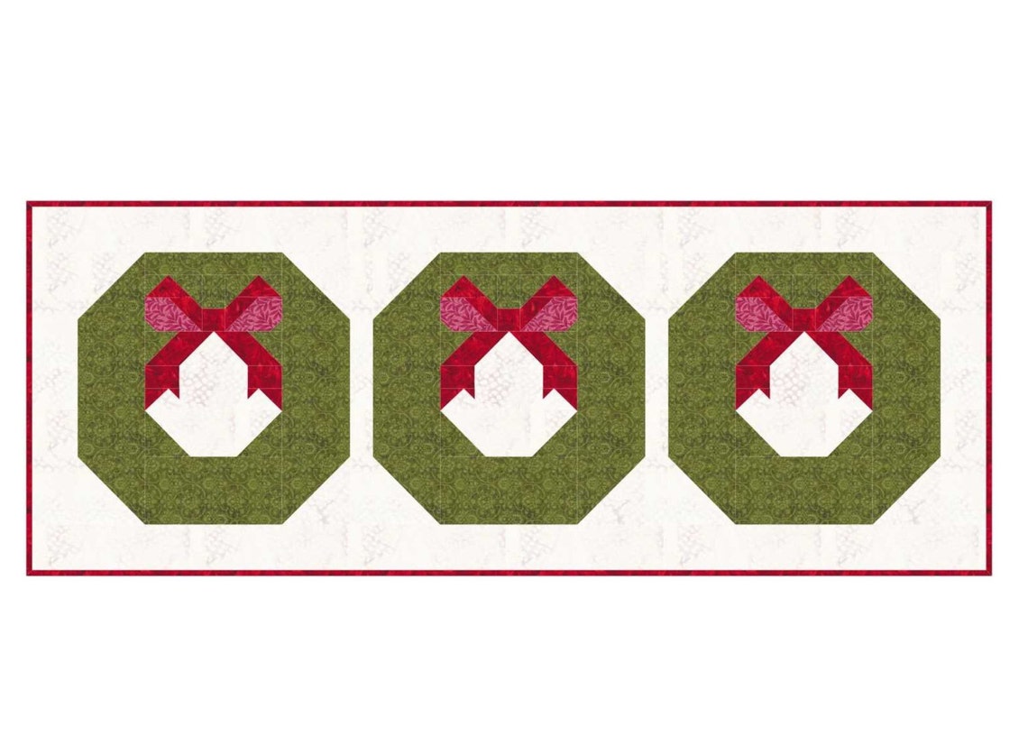 Christmas Wreath Quilt Block Pattern PDF Instant Download Etsy Canada